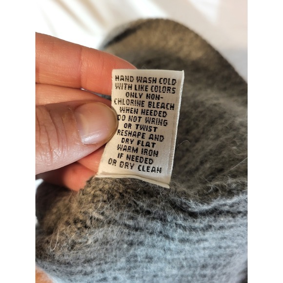 Lucidity Angora Rabbit Hair Blend Turtleneck Cowl Sweater Gray Waffle Womens Med - Picture 6 of 6